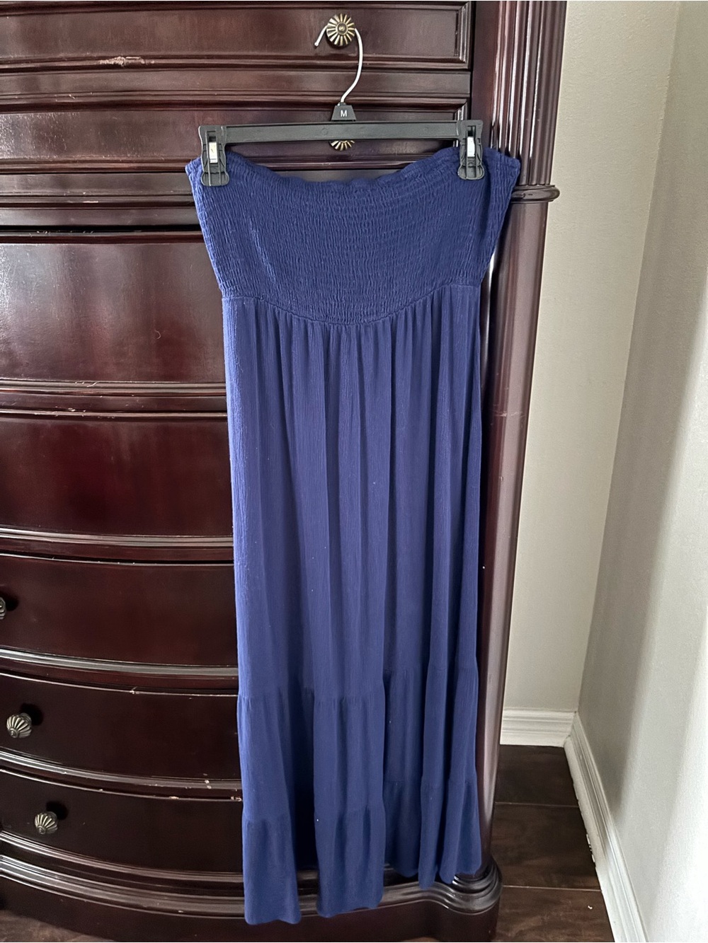 Navy Strapless Maxi Dress